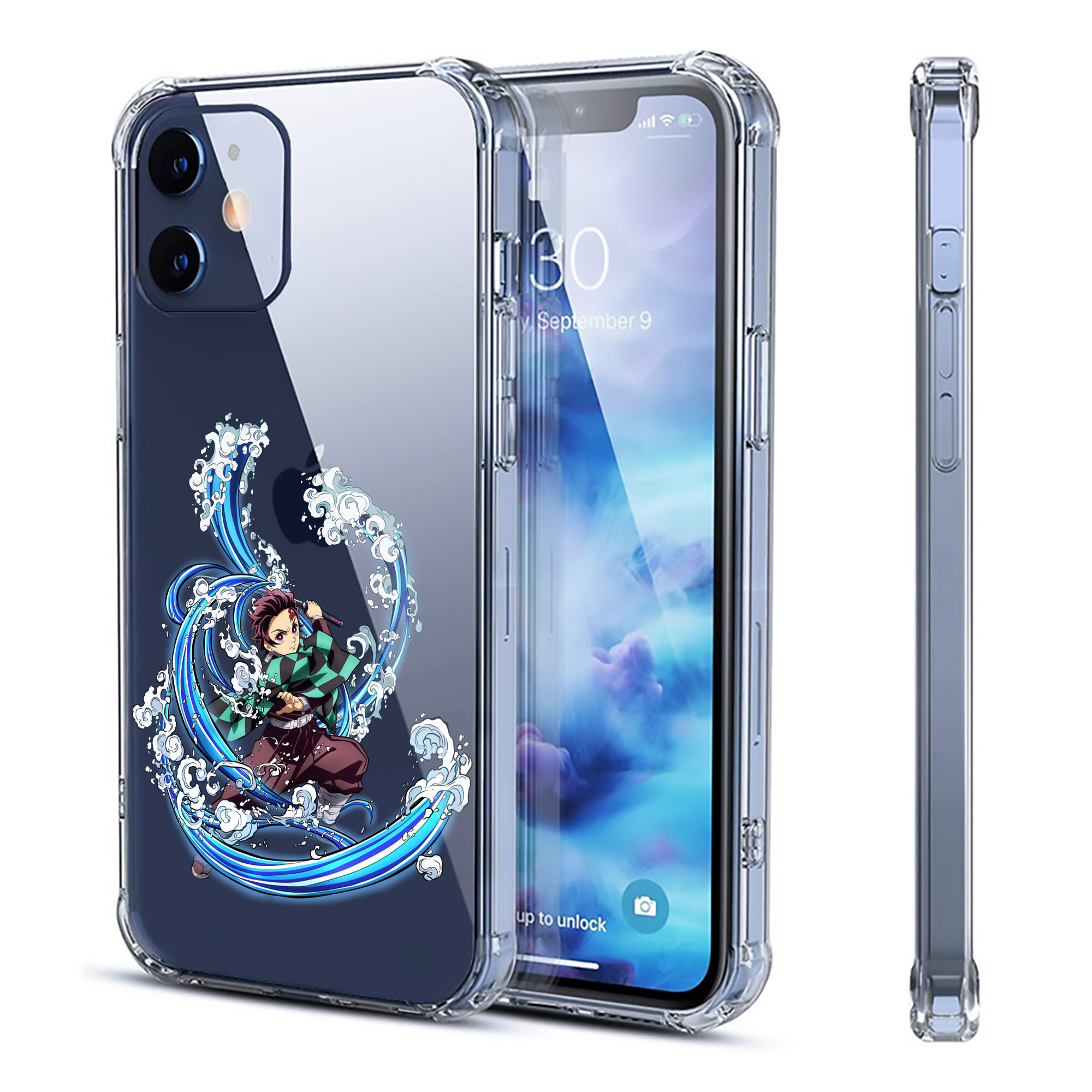 （画像用） 鬼滅の刃 竈門 炭治郎／かまど たんじろう Kamado Tanjirou 【iPhone 12シリーズ対応】透明スマホケース（クリアソフトケース）
